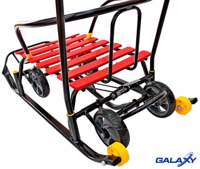 Снегомобиль Snow Galaxy Black Auto на больших мягких колесах — фото 3