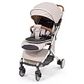 Детская прогулочная коляска Nuovita Giro Beige/Бежевый Серебро — Фото
