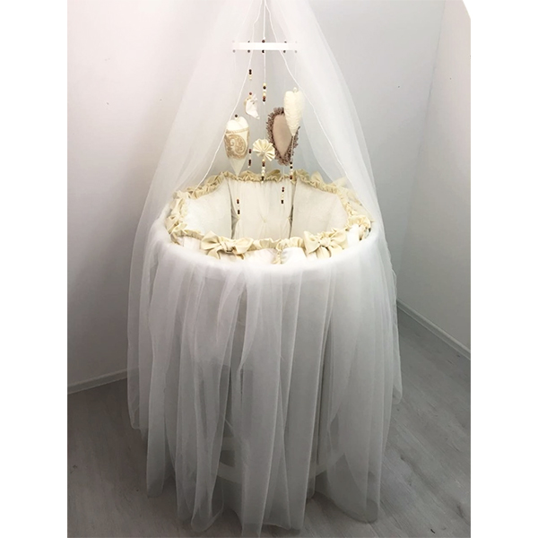 Комплект постели для круглой и овальной кроватки Marele Версаль 460228-10, 19 предметов фото 3