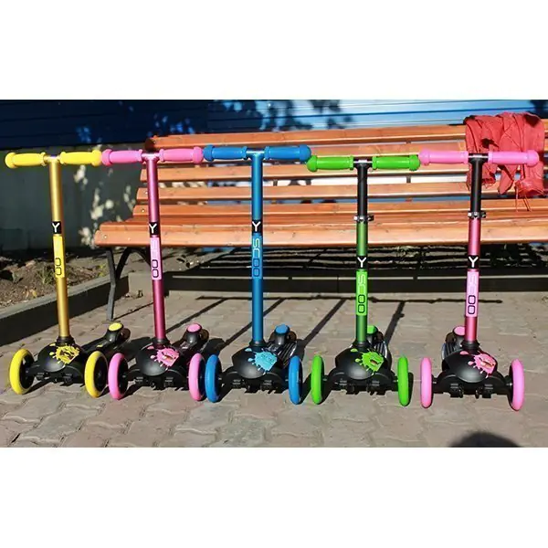 Трехколесный самокат Y-Scoo RT Trio Diamond 120 Monsters 3 высоты с блокировкой колес фото 32