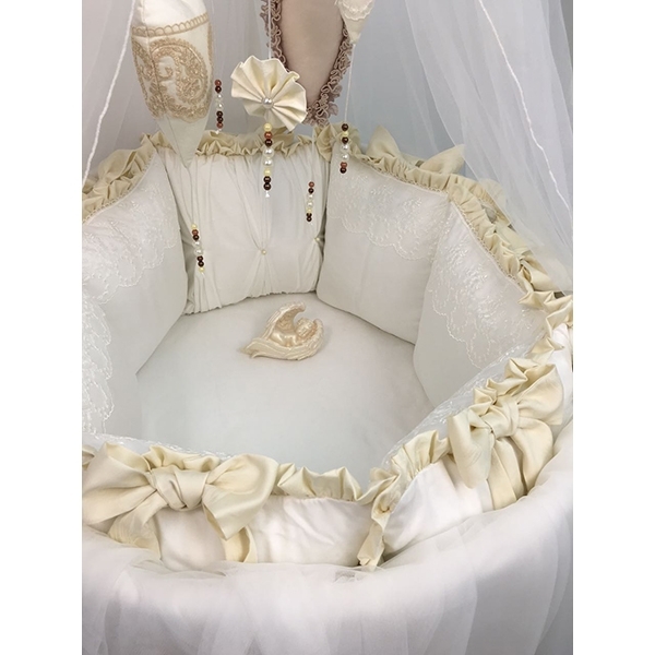 Комплект постели для круглой и овальной кроватки Marele Версаль 460228-10, 19 предметов фото 4