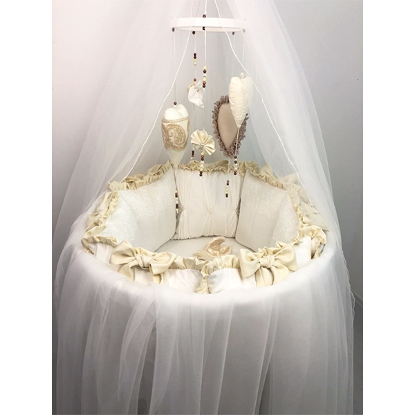 Комплект постели для круглой и овальной кроватки Marele Версаль 460228-10, 19 предметов фото 2