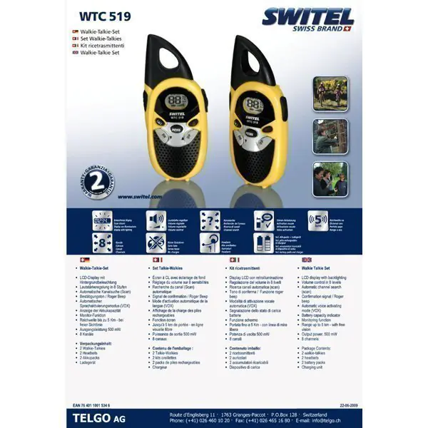 Рация Switel WTC519 5км, функция радионяни фото 1