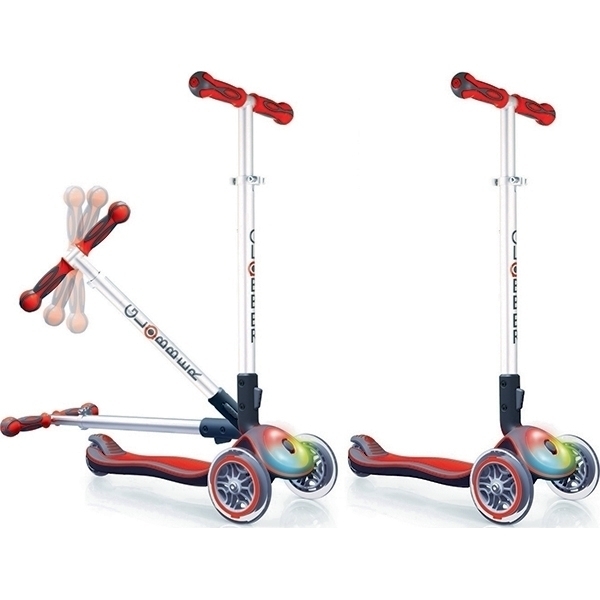 Трехколесный самокат Globber Elite F My Free Fold Up 448 со светящейся платформой фото 2