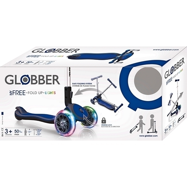 Трехколесный самокат Globber Elite SL My Free Fold Up 445 со светящимися колесами фото 31