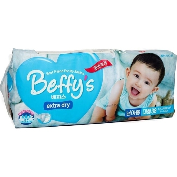 Подгузники Beffy's для мальчиков L, 9-14 кг, 38 штук фото 1
