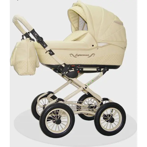 Детская коляска Esperanza Classic Leatherette 2 в 1 кожа Цвет рамы - Белая поворотная рама фото 5