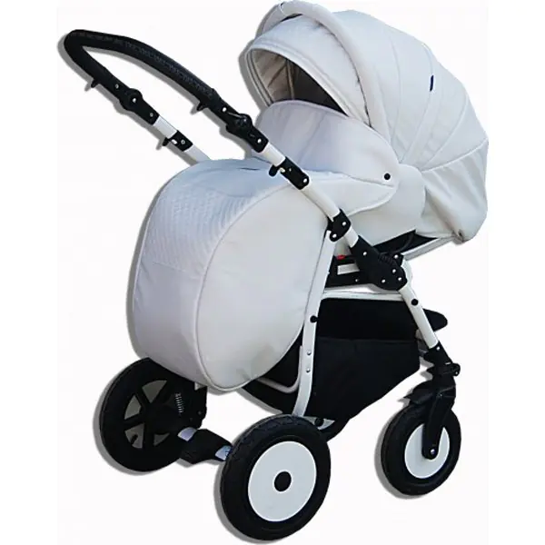 Детская коляска Esperanza Victoria Leatherette кожа 2 в 1 Цвет рамы - Черный - Маленькие колеса фото 12