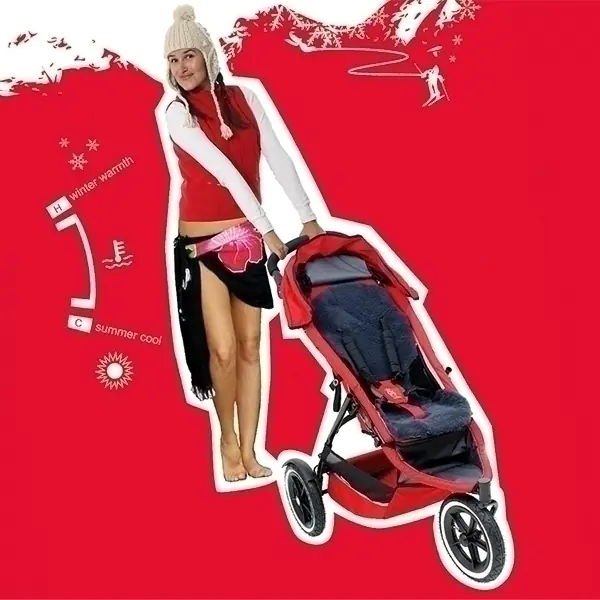 Накидка на сидение коляски из овчины Phil and Teds Lambskin liner фото 2