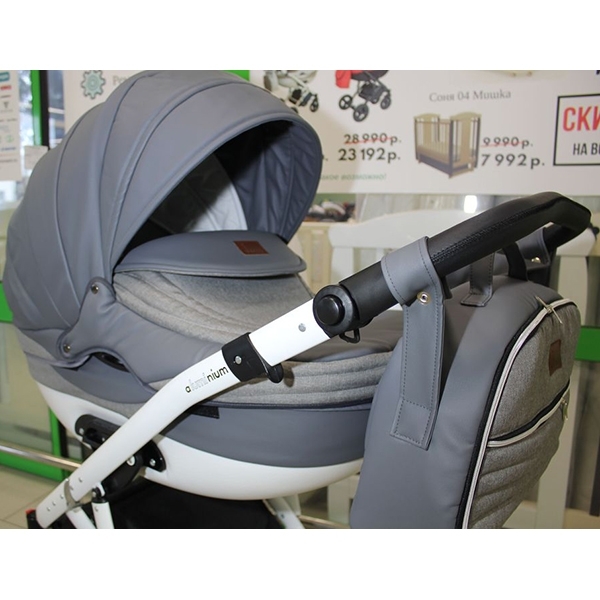 Детская коляска Jaxee Nacer 3 в 1, ткань + эко-кожа фото 1