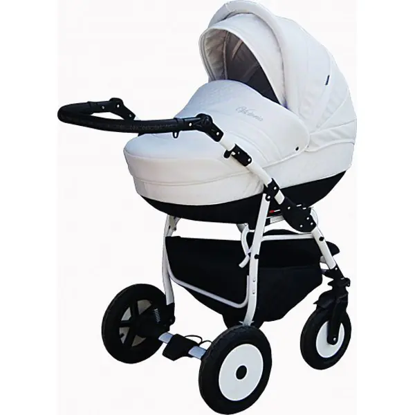 Детская коляска Esperanza Victoria Leatherette кожа 2 в 1 Цвет рамы - Черный - Маленькие колеса фото 5