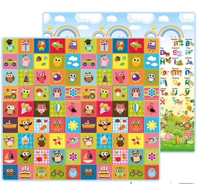 Двусторонний развивающий коврик Mambobaby 200 х 180 х 1см, арт. 016ТМ - Фото