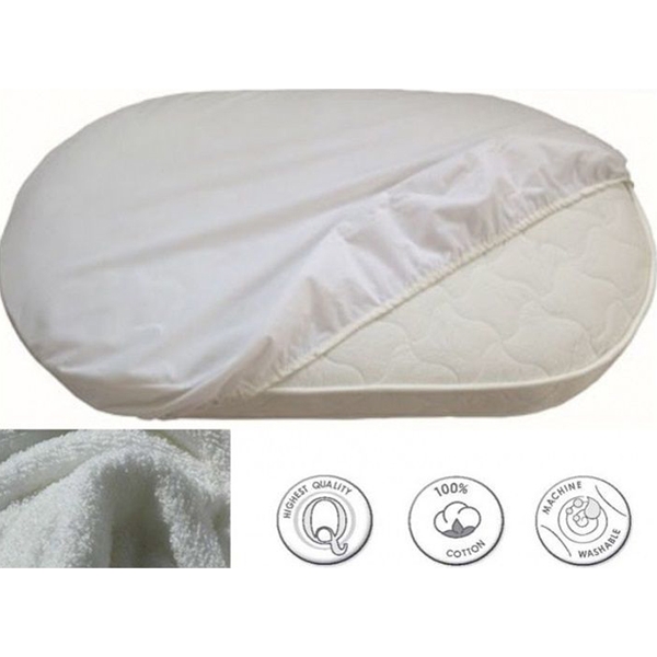 Защитный непромокаемый матрасик Машенька овал, махра + клеенка фото 1
