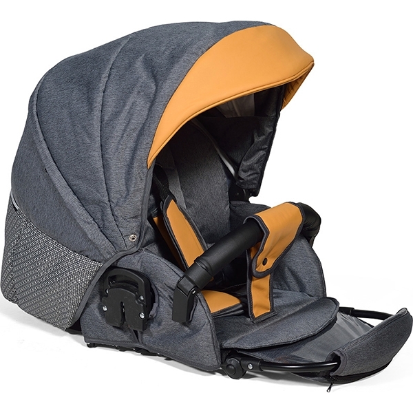 Детская коляска Indigo 18 Special Plus 14" 2 в 1, ткань + эко-кожа фото 4