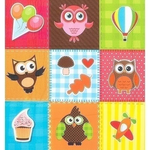 Двусторонний развивающий коврик Mambobaby Совята + Город, 200 х 180 х 1 см, арт. 015ТМ фото 3