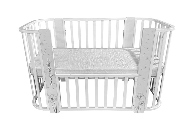 Детская кроватка Кедр Alina 5 в 1, колесо/поперечный маятник фото 1