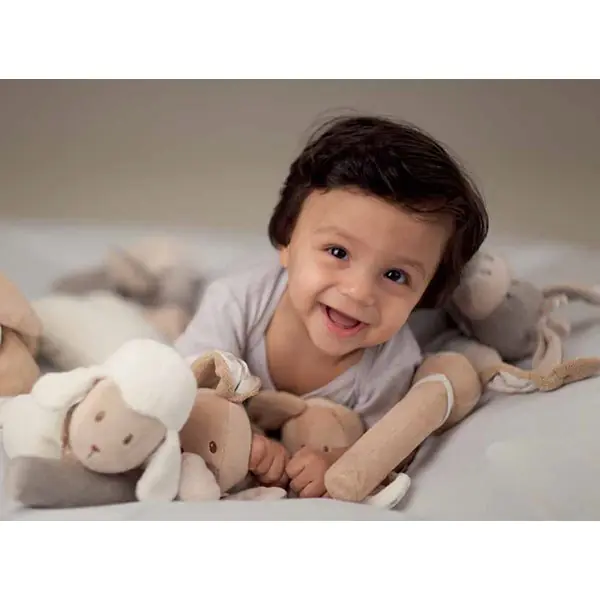 Мягкие игрушки Nattou Cri-Cris Наттоу Кри Крис Cappuccino Кролик, Овечка, Ослик 211086 фото 1