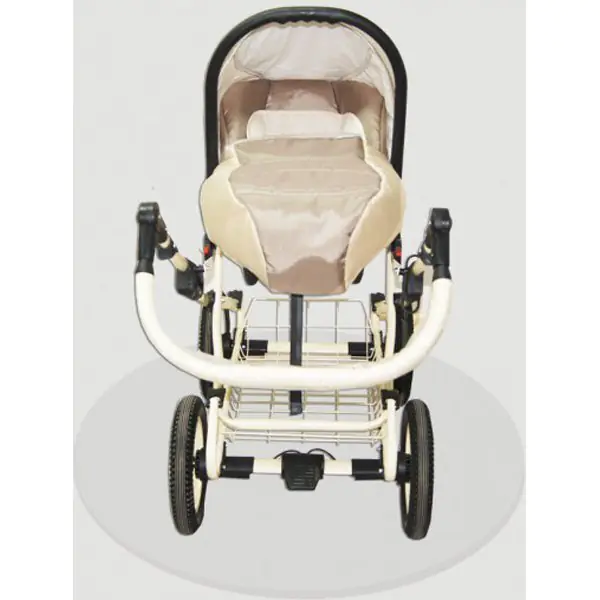 Детская коляска Esperanza Classic Leatherette 2 в 1 кожа Цвет рамы - Белый Маленькие колеса фото 5