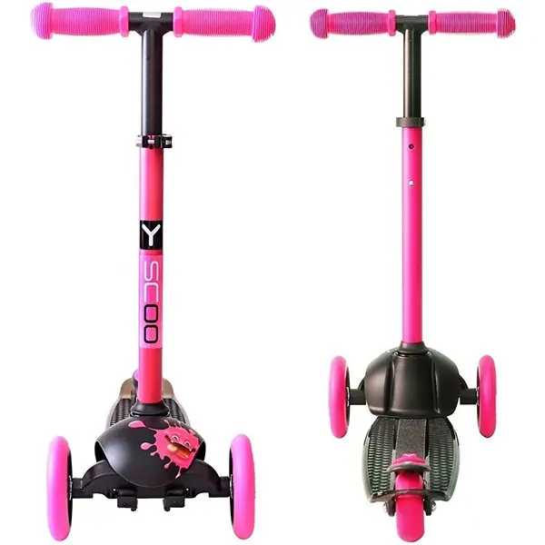 Трехколесный самокат Y-Scoo RT Trio Diamond 120 Monsters 3 высоты с блокировкой колес фото 7