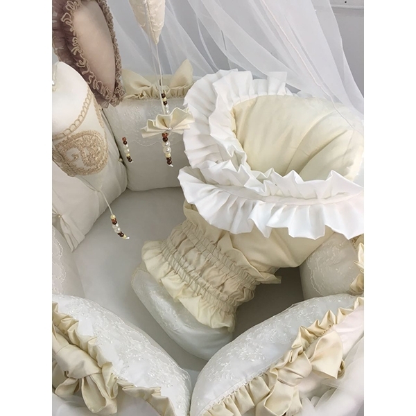 Комплект постели для круглой и овальной кроватки Marele Версаль 460228-10, 19 предметов фото 7