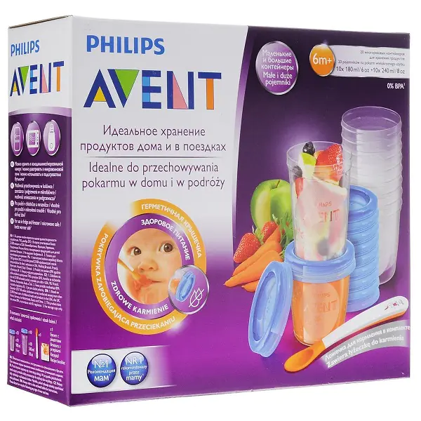 86220 Набор контейнеров для хранения детского питания Philips Avent SCF721/20 фото 1