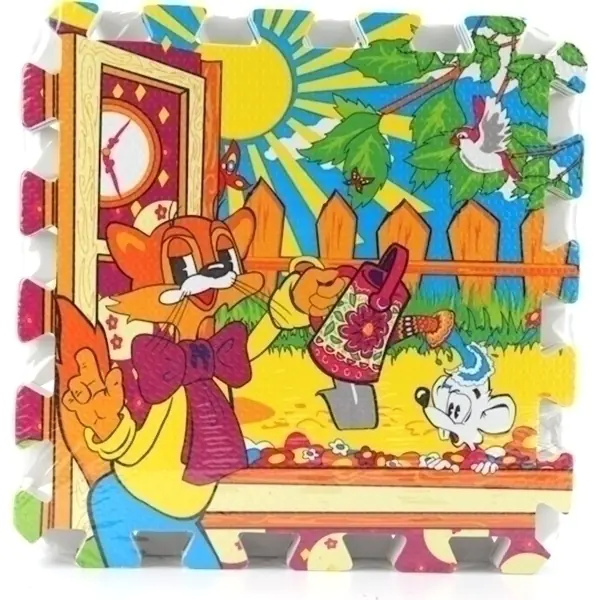 Коврик-пазл Играем Вместе Кот Леопольд, 8 сегментов, 31,5 х 31,5 см, арт. 160952/FS-LEO-01 фото 2