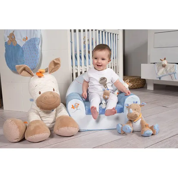 Детская подушка-подголовник Nattou Neck pillow Наттоу Нек пиллоу Arthur & Louis Носорог 644365 фото 1