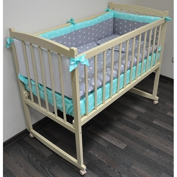 Детская кроватка Массив Беби-1, колесо-качалка фото 1