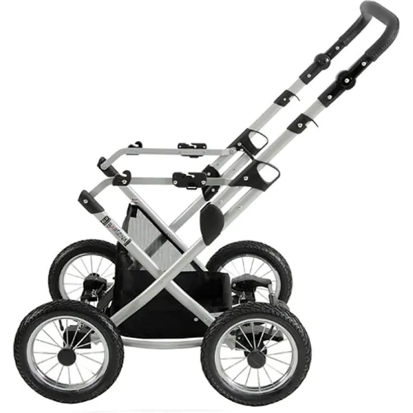 Детская коляска Jedo Memo Bartatina Alu Plus EX 2 в 1, эко-кожа, амортизация на ремнях, серебряное шасси фото 1