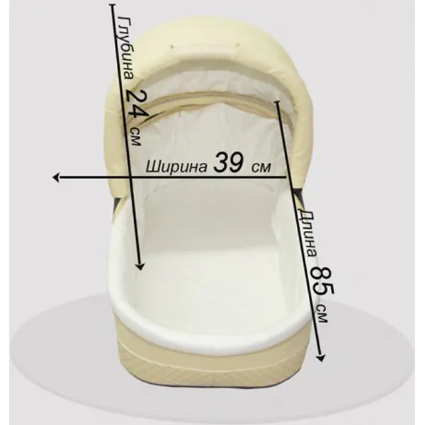 Детская коляска Esperanza Classic Leatherette 3 в 1 кожа Цвет рамы - Бежевый Маленькие колеса фото 4