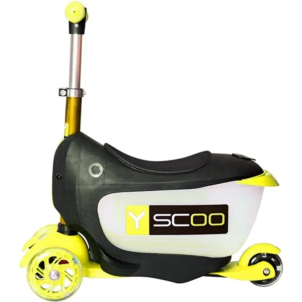 Каталка-самокат 3 в 1 Y-Scoo Mini Jump&Go со светящимися колесами фото 8
