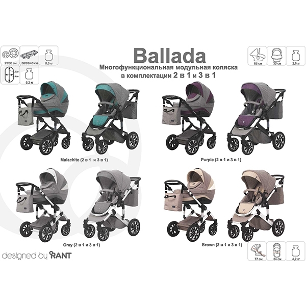 Детская коляска Rant Ballada 3 в 1 фото 8