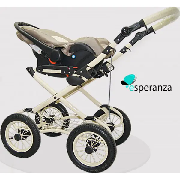 Детская коляска Esperanza Classic Leatherette 2 в 1 кожа Цвет рамы - Бежевый поворотная фото 5