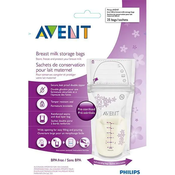 80250 Пакеты для хранения молока Philips Avent VIA SCF603/25 180 мл 25 шт фото 1