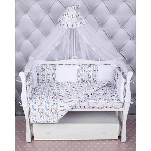 Бортик WB в кроватку AmaroBaby Ламы, 12 подушек