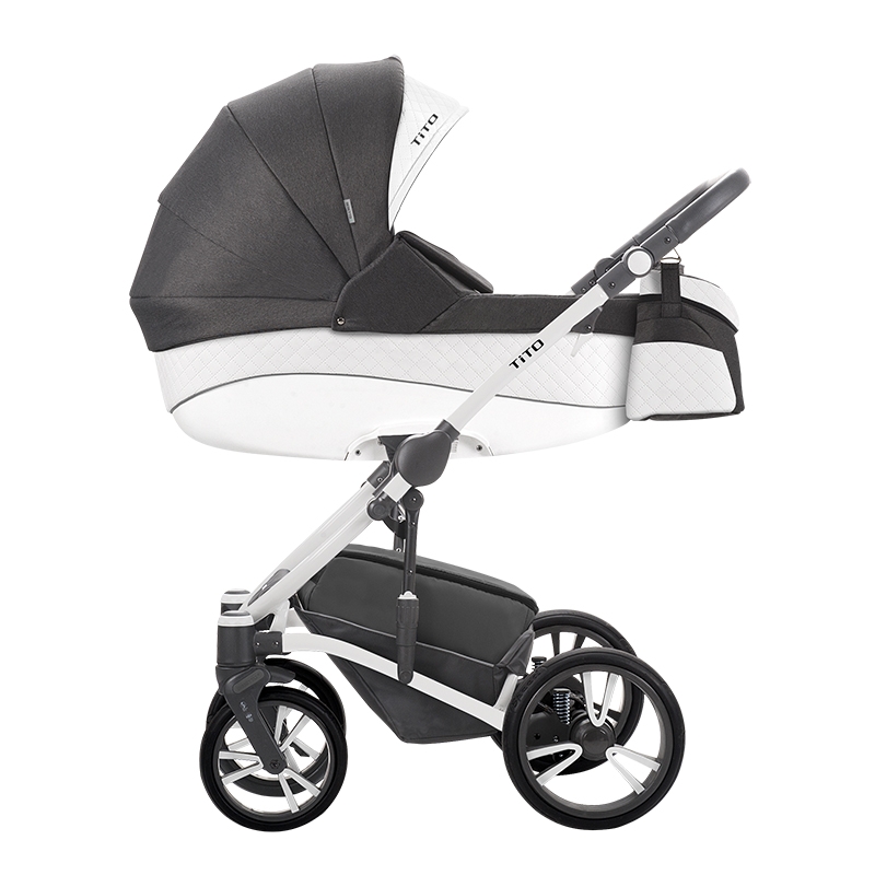 Детская коляска Bebetto Tito Chanel 2 в 1, ткань+эко-кожа - Фото