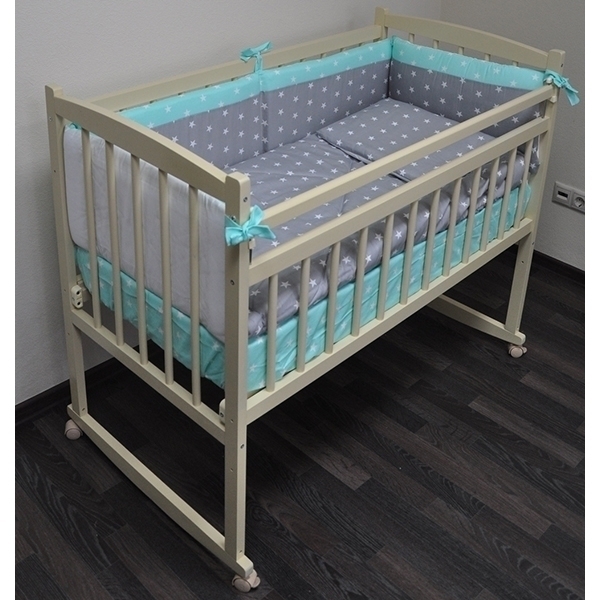 Детская кроватка Массив Беби-2, колесо-качалка - Фото