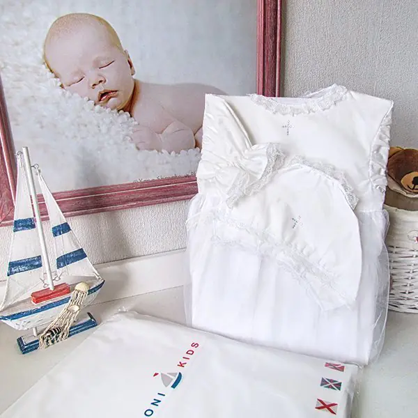 Крестильный комплект для девочки Makkaroni Kids Angel, 4 предмета фото 1