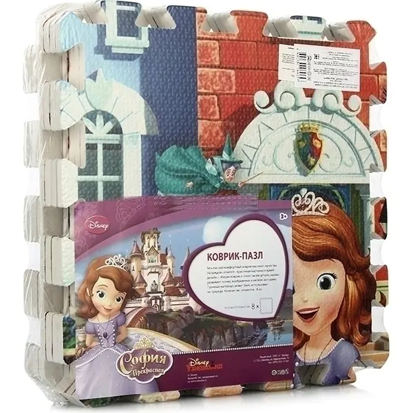 Коврик-пазл Играем Вместе Дисней София, 8 сегментов, 31,5 х 31,5 см, арт. 183070/FS-SOF фото 2