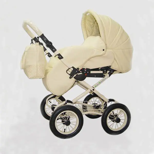 Детская коляска Esperanza Classic Leatherette 2 в 1 кожа Цвет рамы - Бежевый поворотная фото 3