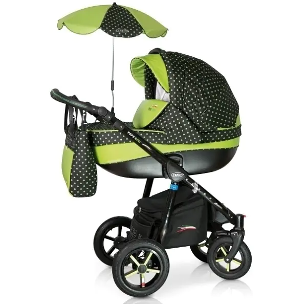 Детская коляска Verdi Pepe Eco Plus 3 в 1, ткань+эко-кожа фото 1