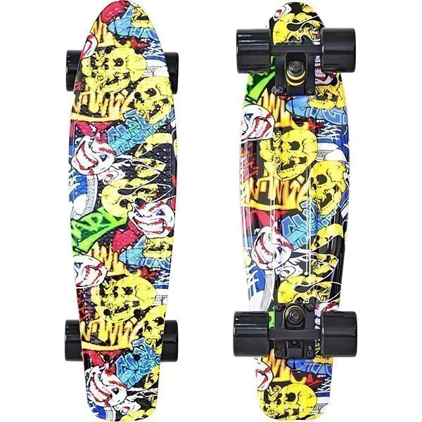Скейтборд RT Y-Scoo Fishskateboard Print 22" с сумкой арт. 401G, 56,6х15