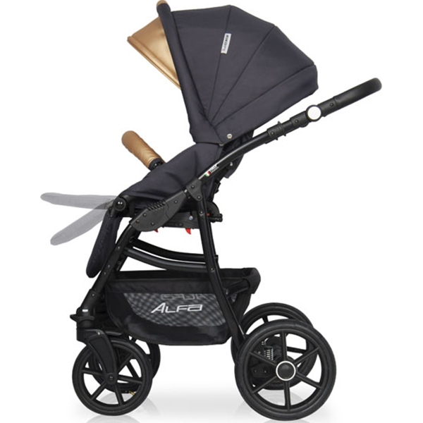 Детская коляска Riko Basic Alfa Ecco 2 в 1, эко-кожа фото 3