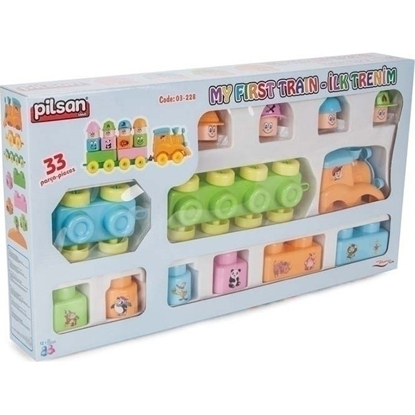 Конструктор Pilsan My First Train 33 детали, 03-228 фото 3