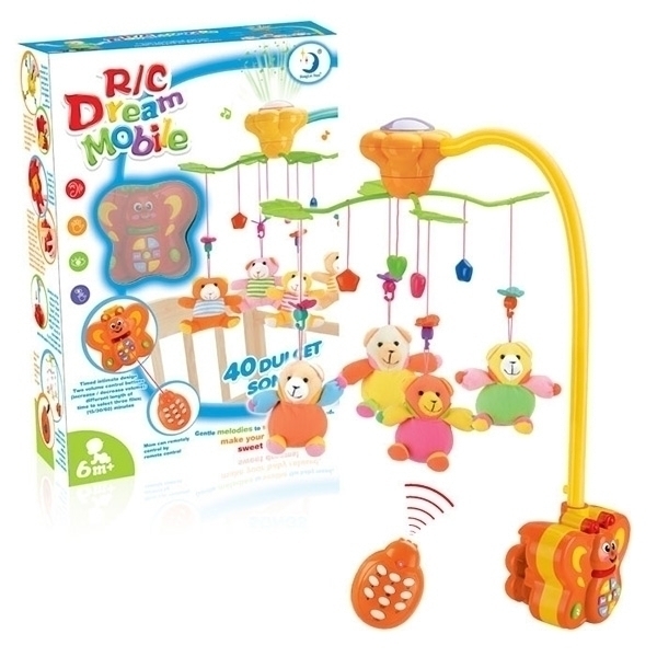 Музыкальный мобиль Henglei Мишки со светом и пультом ДУ фото 1