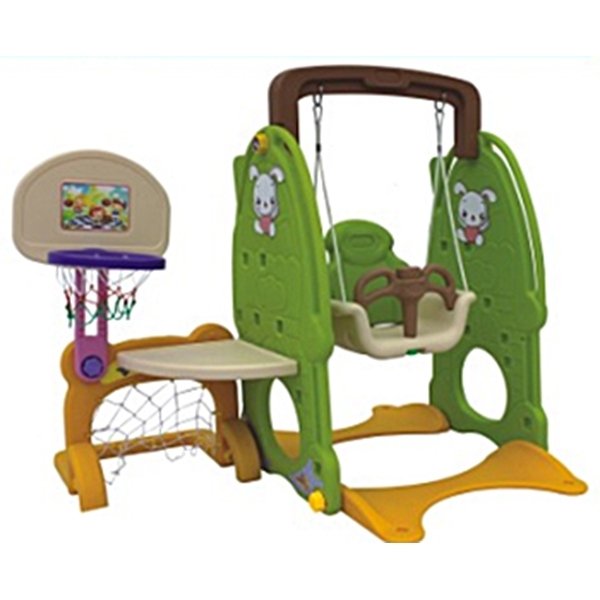 Комплекс Qiaoqiao Зайка со столиком, футбольными воротами, качелями и баскетбольным кольцом - Фото