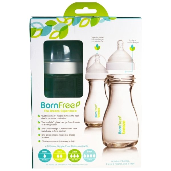48386 Стеклянные бутылочки BornFree breezу  260 мл 2 шт фото 3