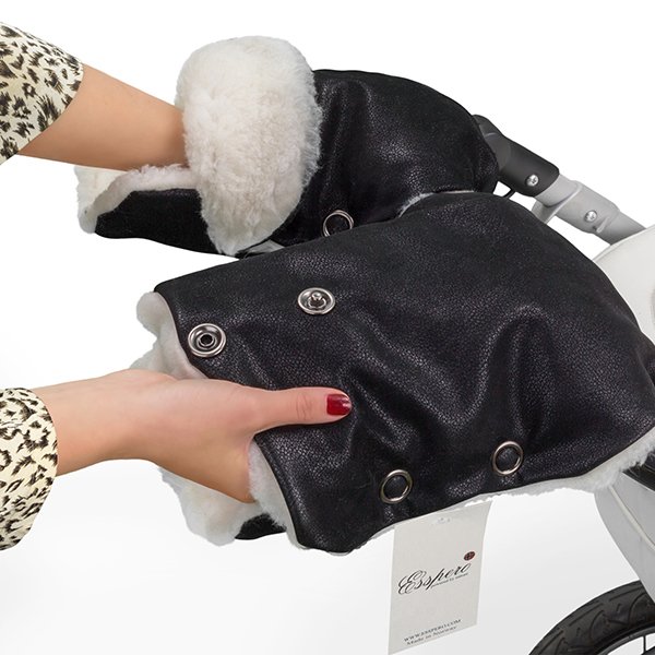 Меховая муфта-рукавички для коляски Esspero Gretta из 100 % натуральной шерсти фото 2