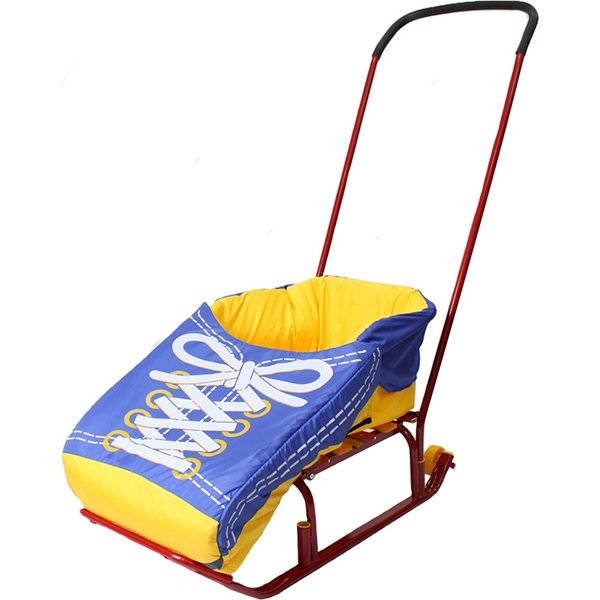 Санки RT Считалочка Девятка с высокой спинкой и колесиками фото 5