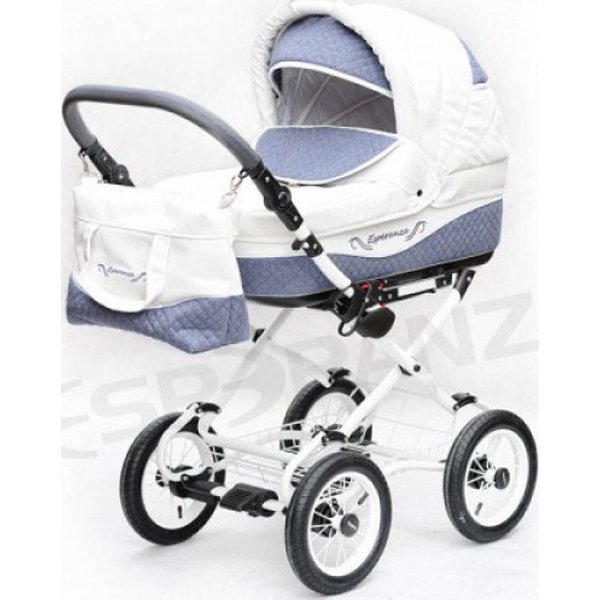 Фото Детская коляска Esperanza Classic Leatherette 2 в 1 кожа Цвет рамы - Бежевый Маленькие колеса, реальные фотографии клиентов | Коляски-Кроватки.Ру